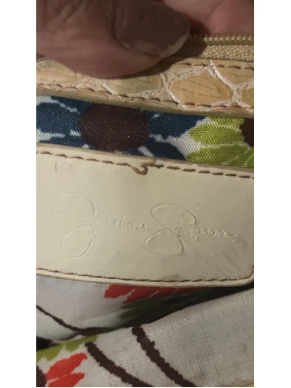 Women's Jessica Simpson Clutch One Size Beige Gold Woven Faux Leather